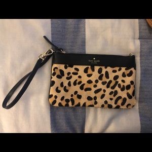 Kate Spade Calf Hair Leopard Wristlet NWT